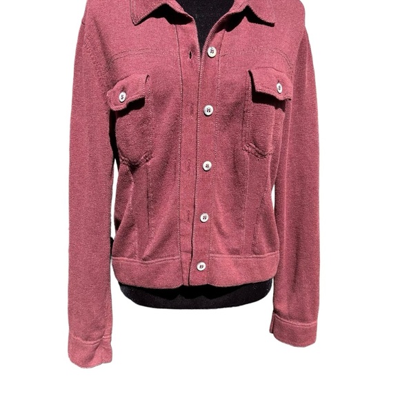 Peruvian Connection 100% Pima Cotton Maroon Button Up Shirt - Picture 3 of 7